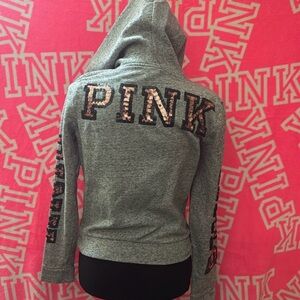 XS bling sequence vs pink . Grey with gold sparkles. Full zipper